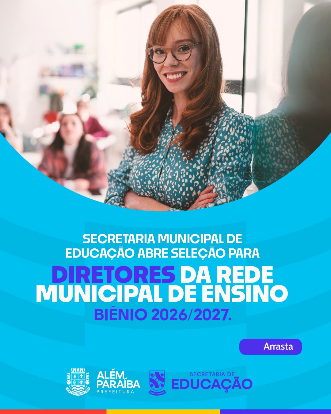 Secretaria Municipal de Educação abre seleção para Diretores da Rede Municipal de Ensino – Biênio 2026/2027

A Prefeitura de Além Paraíba, por meio da Secretaria Municipal de Educação, informa que estão abertas as inscrições para o processo de seleção de Diretores da Rede Municipal de Ensino, referente ao biênio 2026/2027.

Ao todo, estão sendo disponibilizadas 4 vagas, destinadas a profissionais que desejam contribuir com a gestão e o fortalecimento da educação no município.

Período de inscrições: 12 e 13 de março
Horário: das 7h às 11h
Local: Secretaria Municipal de Educação
Rua Coronel Castelo Branco, 186 – Vila Laroca

Os interessados devem consultar o edital completo disponível no site oficial da Prefeitura para conferir todos os requisitos, critérios de seleção e documentação necessária.

Acesse: [www.alemparaiba.mg.gov.br](http://www.alemparaiba.mg.gov.br)

Em caso de dúvidas, procure a Secretaria Municipal de Educação para mais informações.