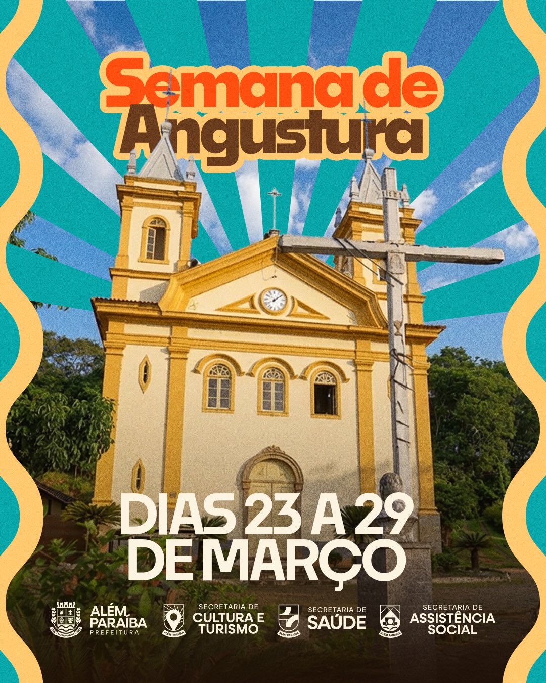 🎉 Semana de Angustura

Em comemoração ao aniversário do nosso querido distrito de Angustura, preparamos uma programação especial ao longo de toda a semana, reunindo ações de saúde, assistência social, cultura, esporte e lazer para toda a comunidade.

Serão dias de muito aprendizado, serviços importantes para a população, atividades culturais, apresentações, esporte e momentos de convivência que reforçam o orgulho de pertencer a essa terra tão rica em história.

💛 Uma celebração construída com dedicação, parceria e carinho, valorizando nossa gente e fortalecendo ainda mais os laços da comunidade.

Realização da Prefeitura de Além Paraíba, com apoio da Secretaria de Cultura e Turismo, Secretaria de Esporte e Lazer, Secretaria de Saúde e Secretaria de Assistência Social.

📅 De 23 a 29 de março
📍 Distrito de Angustura

Participe, traga sua família e venha celebrar conosco esse marco tão especial!

#SemanaDeAngustura #185Anos #AlémParaíba #Cultura #saude