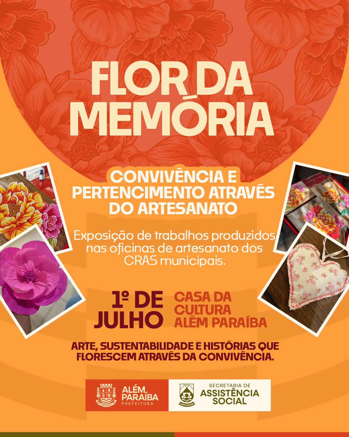 Exposição “Flor da Memória” apresenta artesanato como expressão de convivência, pertencimento e sustentabilidade em Além Paraíba

A Secretaria Municipal de Assistência Social de Além Paraíba realizará, a partir do dia 1º de julho, na Casa da Cultura, às 14h, a exposição “Flor da Memória: Convivência e Pertencimento através do Artesanato”, reunindo trabalhos produzidos nas oficinas de artesanato desenvolvidas pelos CRAS do Município.
A mostra marca a primeira exposição das peças criadas pelos participantes das oficinas, que acontecem com os grupos do serviço de convivência dos CRAS municipais,
sob a responsabilidade do servidor, Ed Tirzo.
Construídas a partir de materiais recicláveis, as obras evidenciam que criatividade, sensibilidade e consciência ambiental podem caminhar juntas. Madeira, arame, tecidos, papelão, rendas e outros elementos ganham novos significados por meio do trabalho artesanal, reforçando práticas sustentáveis e valorizando o reaproveitamento de materiais.
Mais do que objetos, cada peça exposta carrega histórias, lembranças e experiências compartilhadas ao longo das oficinas. A exposição propõe um olhar para a delicadeza do cotidiano e para os processos de construção coletiva, nos quais criar também significa fortalecer vínculos e cultivar pertencimento.
A iniciativa reafirma o entendimento do Governo Municipal, através da Secretaria de Assistência Social, das políticas públicas voltadas não apenas ao cuidado, mas também ao fortalecimento das relações comunitárias, à valorização das capacidades individuais e ao estímulo à autonomia. Transformadas em espaços de troca e reconstrução de vínculos, as oficinas demonstram que ensinar e aprender acontecem simultaneamente e que, em cada criação, florescem memórias, afetos e novas possibilidades de convivência.