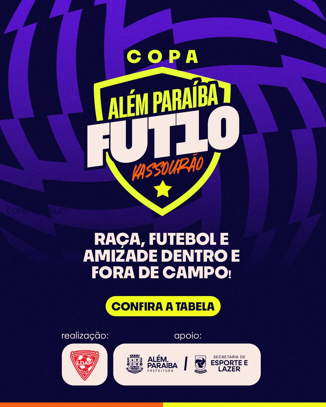 ⚽ Copa Além Paraíba Fut10 Vassourão – A tabela oficial está definida!

A Prefeitura de Além Paraíba, por meio da Secretaria Municipal de Esporte e Lazer, em parceria com a Liga Desportiva de Além Paraíba (LDAP), divulga a tabela oficial da Copa Além Paraíba Fut10.

A competição reúne equipes do município em uma disputa marcada pelo espírito esportivo, respeito entre os atletas e incentivo à prática esportiva, fortalecendo o esporte como ferramenta de integração, lazer e qualidade de vida.

Confira as datas, horários e confrontos das três primeiras rodadas e venha prestigiar os atletas, incentivar sua equipe e fazer parte dessa grande celebração do futebol além-paraibano.

Esporte é união, convivência e desenvolvimento para toda a comunidade.⚽🏆