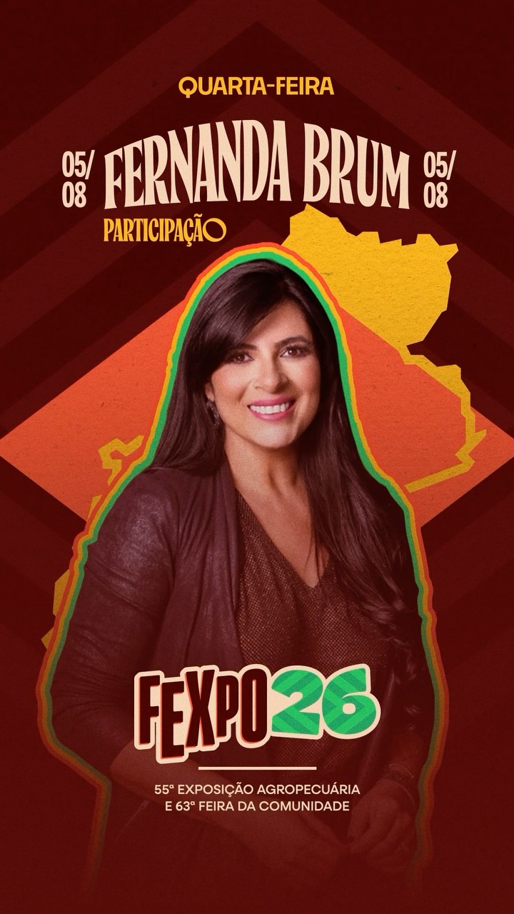 A primeira noite da FEXPO 2026 será marcada por louvor e muita animação.

No dia 05 de agosto, quarta-feira, a programação oficial começa com os shows do Grupo Chega Mais Pra Cristo, Adriano Gospel Kids e Fernanda Brum.

Reforçamos esse momento especial que abre a FEXPO reunindo famílias, música e celebração em Além Paraíba.

Prepare-se. A contagem regressiva já começou. 🚀