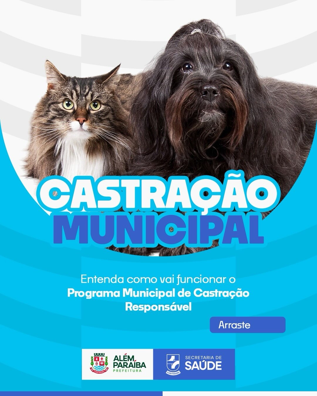 A Prefeitura Municipal de Além Paraíba, por meio da Secretaria Municipal de Saúde, apresenta o Programa Municipal de Castração Responsável, com o objetivo de promover o controle populacional de cães e gatos e contribuir para a prevenção de zoonoses.

📌 Lembre-se: a inscrição não garante a vaga automaticamente. A confirmação será feita exclusivamente pelos canais oficiais da Prefeitura.

Informação segura começa pelos canais oficiais. Arraste para saber mais! 👉

🔗 Link para inscrição disponível no story!

#castraçãoresponsável #alémparaíba #saúdeanimal #programamunicipal